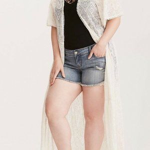 Lace Embroidered Maxi Duster Women's Size 00